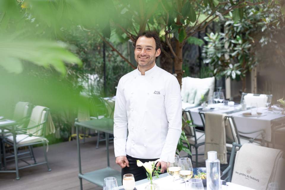 Chef of the bistronomic restaurant at the Les Jardins du Faubourg hotel, near the Champs-Elysées in Paris